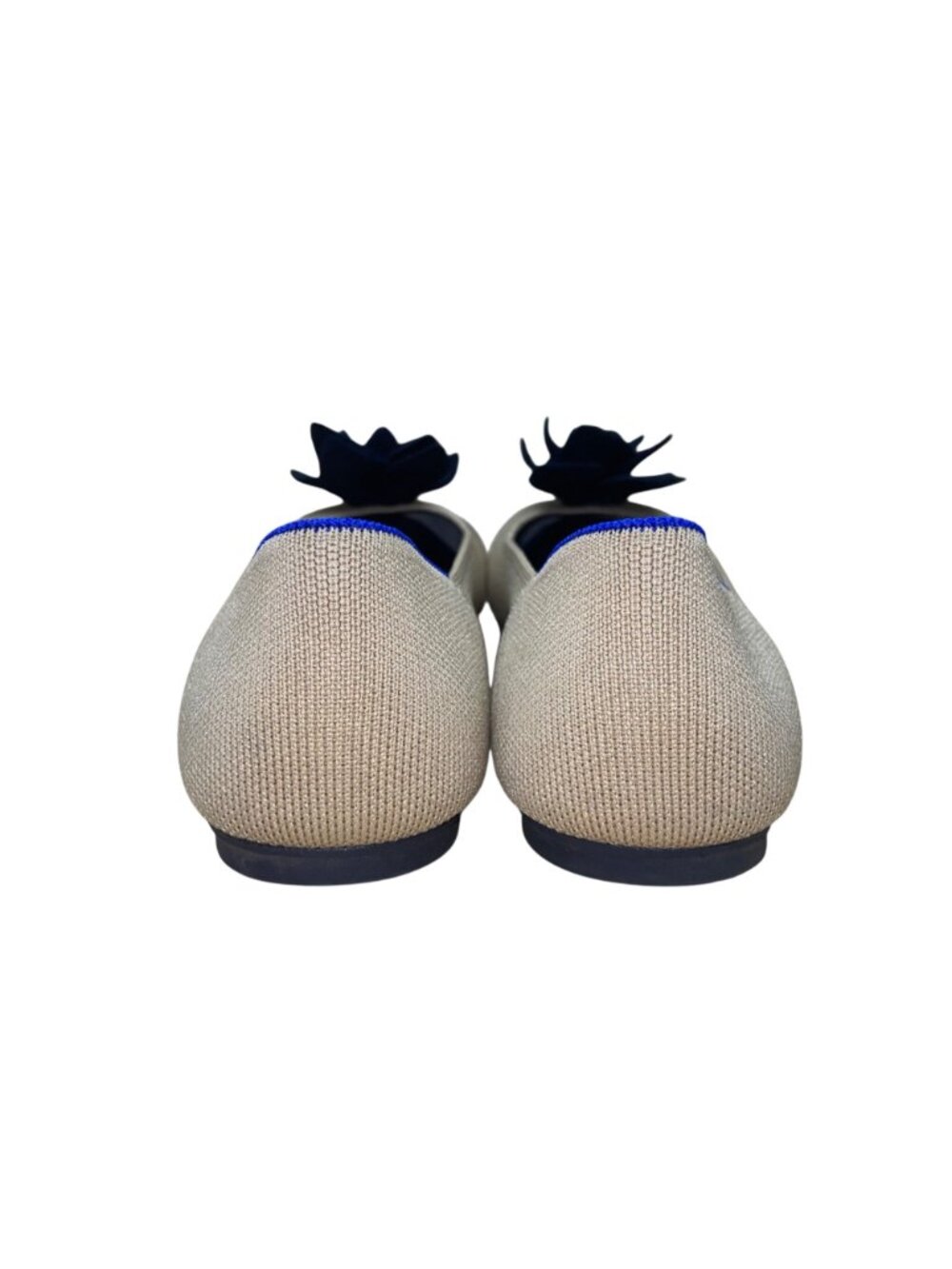 Rothys Women’s Beige & Black Knit Flower Ballet Flats Size 11.5 - Picture 7 of 9